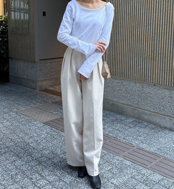  「〈C.L〉フリル襟ボートネックTシャツ」|Tシャツ・カットソー|