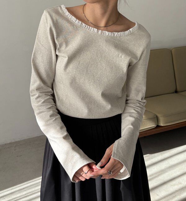  「〈C.L〉フリル襟ボートネックTシャツ」|Tシャツ・カットソー|