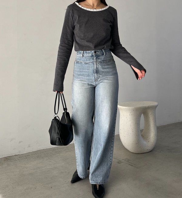  「〈C.L〉フリル襟ボートネックTシャツ」|Tシャツ・カットソー|