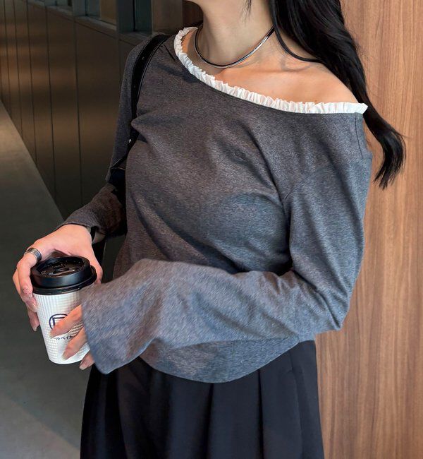  「〈C.L〉フリル襟ボートネックTシャツ」|Tシャツ・カットソー|