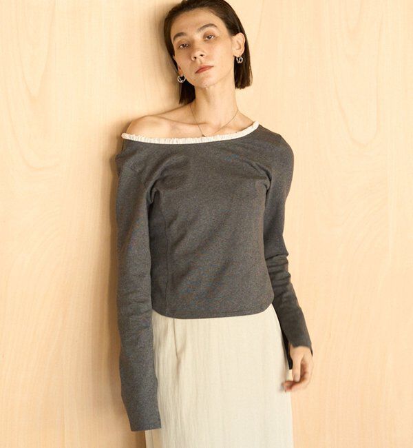  「〈C.L〉フリル襟ボートネックTシャツ」|Tシャツ・カットソー|