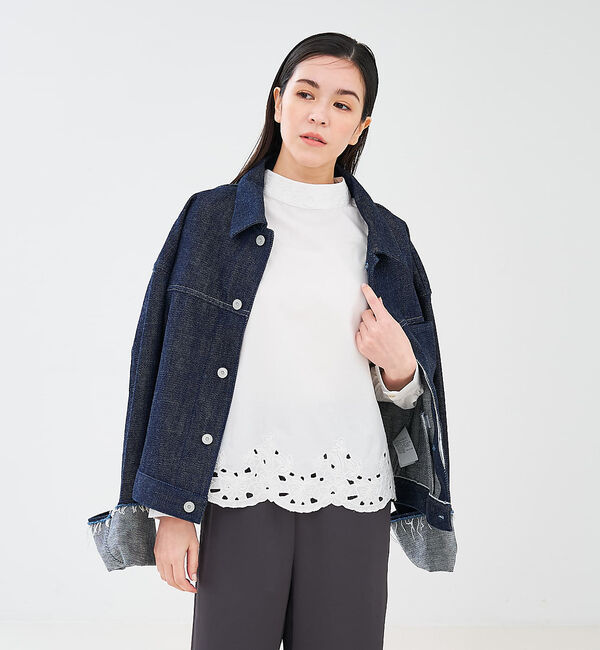 collex「レース切替スタインドカラーブラウス」|シャツ・ブラウス|