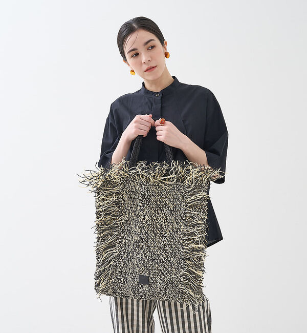 collex「【Swaraj /スワラージ】手編み ラフィア フリンジ トートバッグ」|トートバッグ|