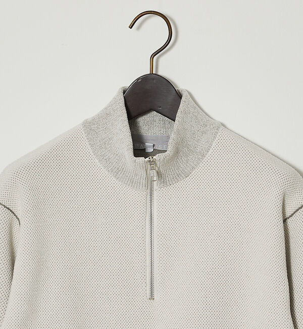 ABAHOUSE「ダブルフェイス モールカノコ ハーフジップニット」|ニット・セーター|