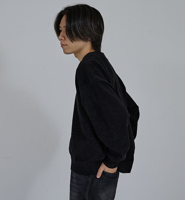 ABAHOUSE「【AH ABAHOUSE】ハイゲージモール クロップド Vネックニット」|ニット・セーター|