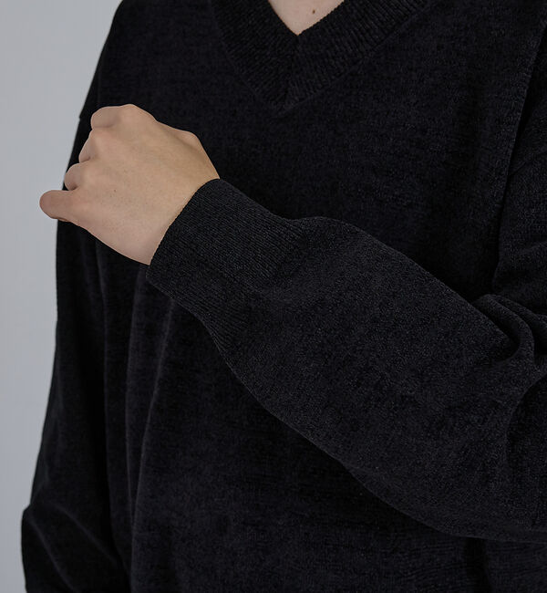 ABAHOUSE「【AH ABAHOUSE】ハイゲージモール クロップド Vネックニット」|ニット・セーター|