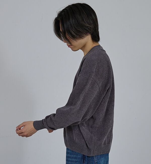 ABAHOUSE「【AH ABAHOUSE】ハイゲージモール クロップド Vネックニット」|ニット・セーター|