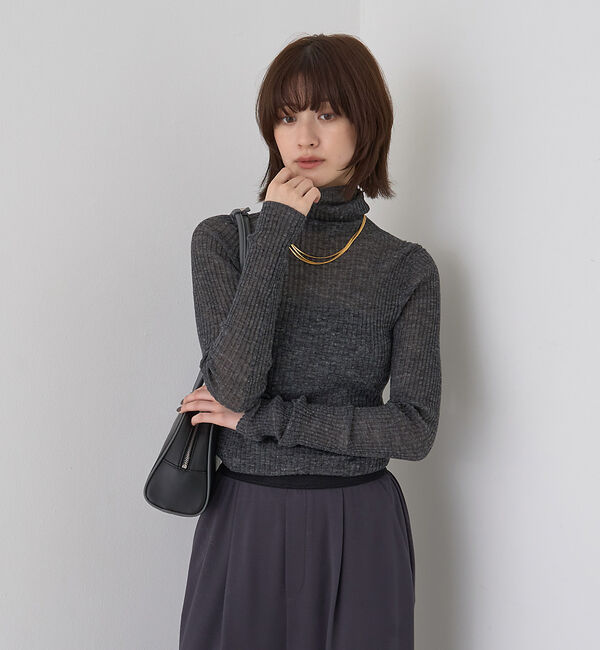 Rouge vif「シアータートルネックリブニット」|ニット・セーター|