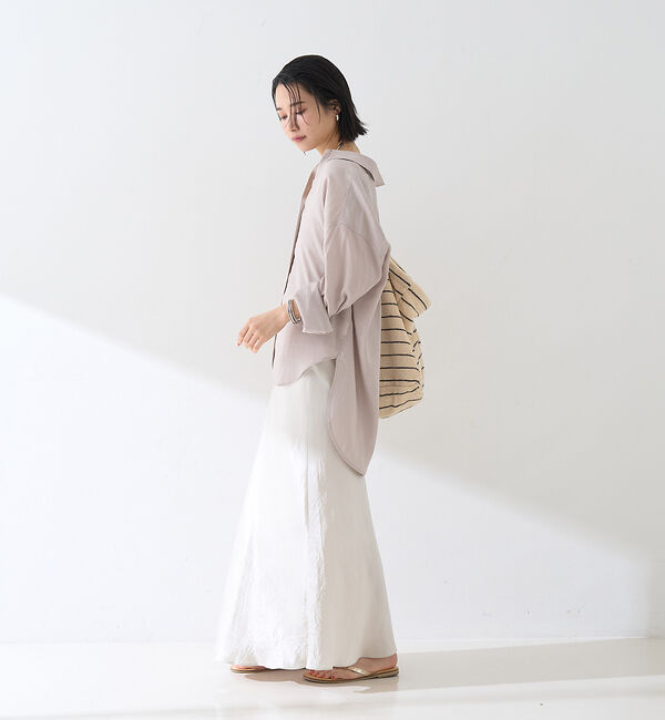 Rouge vif「【新色追加】麻混バックスリットシャツ」|シャツ・ブラウス|