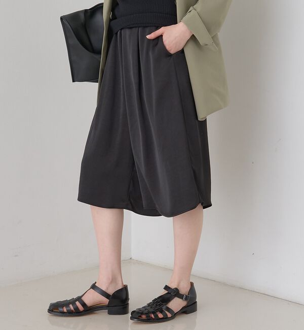 Rouge vif「シックサテンハーフパンツ/ワイドキュロット/ウエストゴム」|その他|