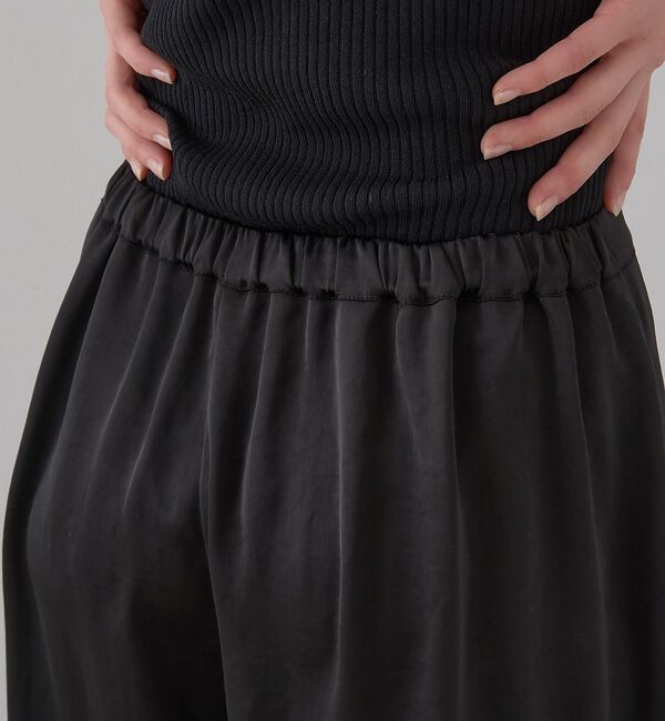 Rouge vif「シックサテンハーフパンツ/ワイドキュロット/ウエストゴム」|その他|