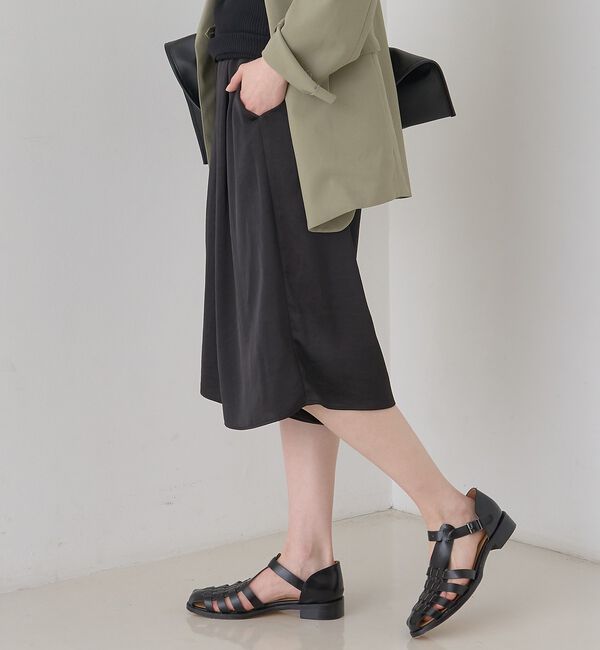 Rouge vif「シックサテンハーフパンツ/ワイドキュロット/ウエストゴム」|その他|