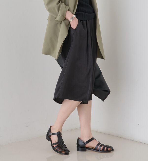 Rouge vif「シックサテンハーフパンツ/ワイドキュロット/ウエストゴム」|その他|