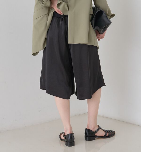 Rouge vif「シックサテンハーフパンツ/ワイドキュロット/ウエストゴム」|その他|