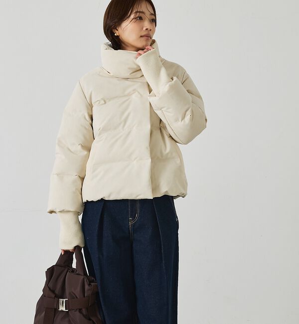 abahouse mavie「【WEB Domani掲載】袖リブシームレススタンドダウン/ロングセラー/定番/」|ダウン|