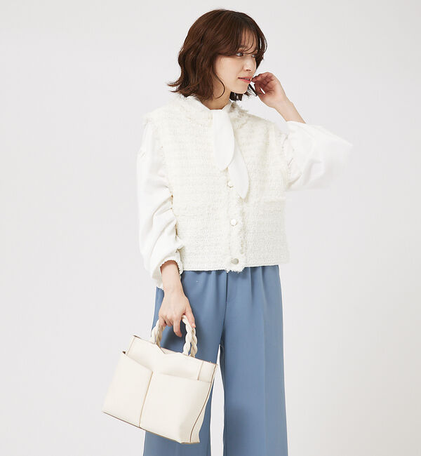 abahouse mavie「ツィードニットベスト」|ベスト・ジレ|