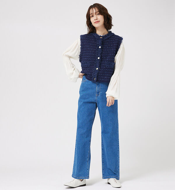 abahouse mavie「ツィードニットベスト」|ベスト・ジレ|