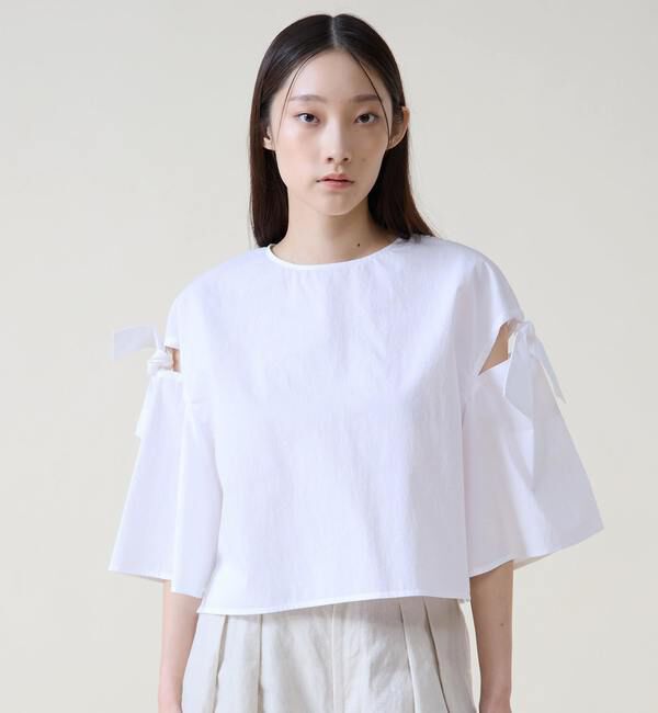 TIARA「リボントリミングブラウス」|シャツ・ブラウス|