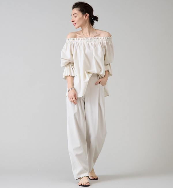 Liesse「オフショルギャザーブラウス」|シャツ・ブラウス|