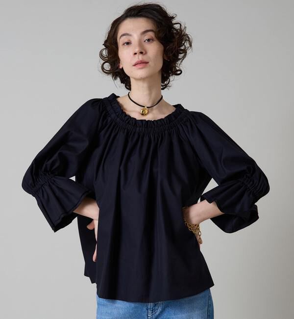 Liesse「オフショルギャザーブラウス」|シャツ・ブラウス|