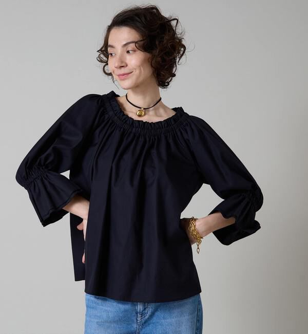 Liesse「オフショルギャザーブラウス」|シャツ・ブラウス|