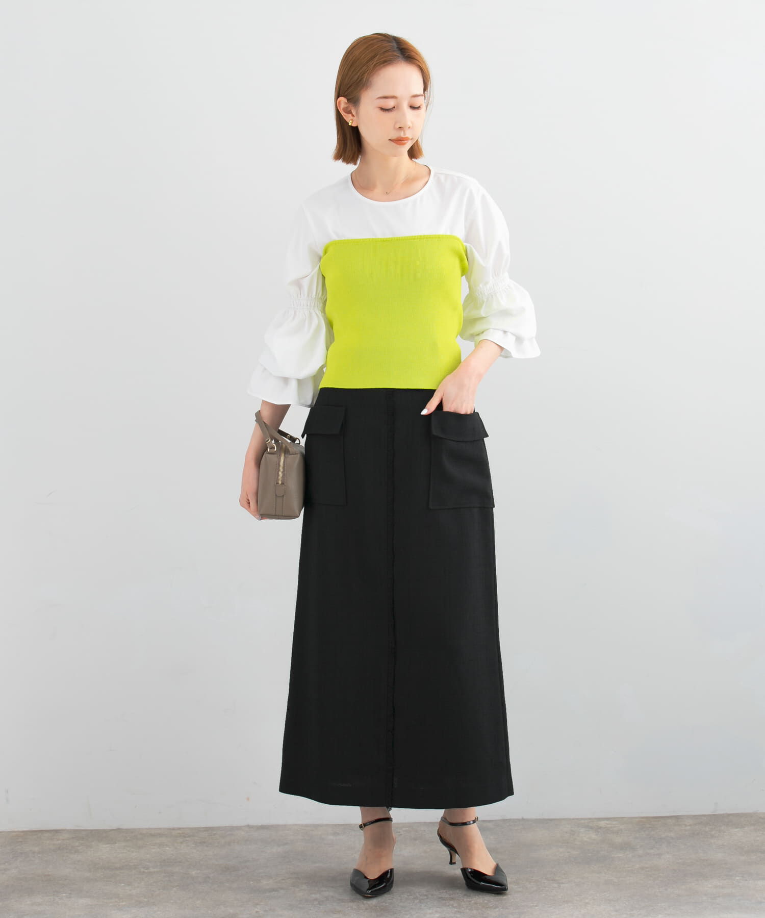 URBAN RESEARCH ROSSO「リネンライクポケットストレートスカート」|スカート|