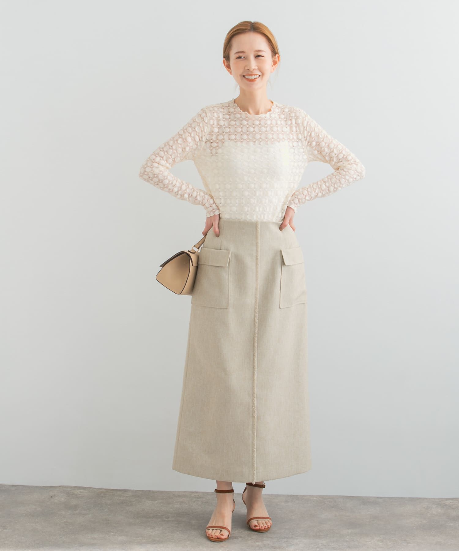 URBAN RESEARCH ROSSO「リネンライクポケットストレートスカート」|スカート|