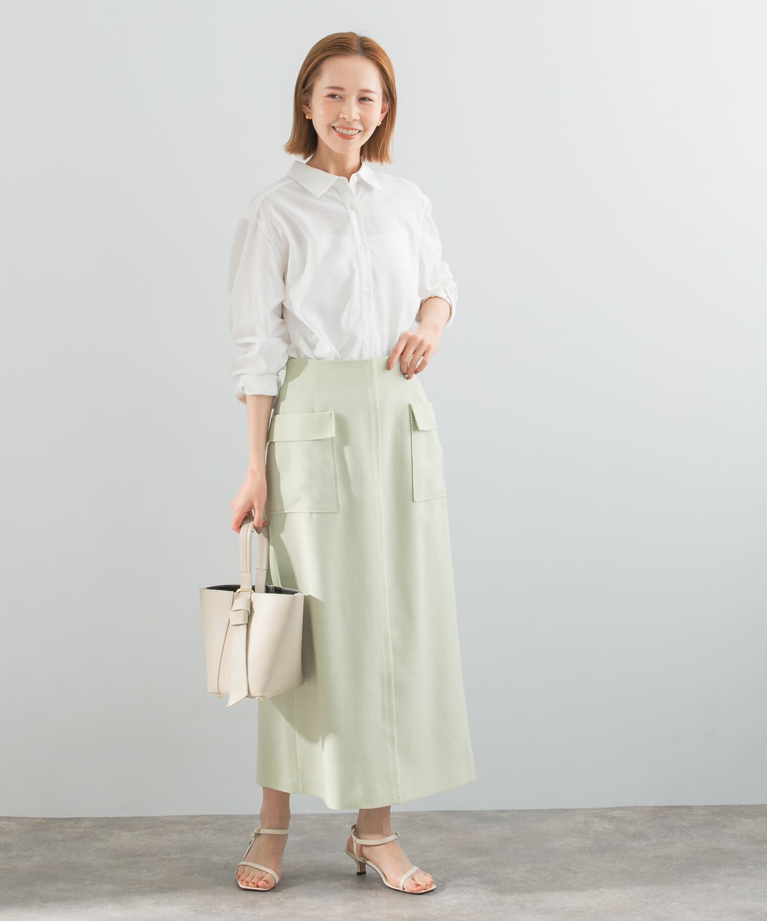 URBAN RESEARCH ROSSO「リネンライクポケットストレートスカート」|スカート|