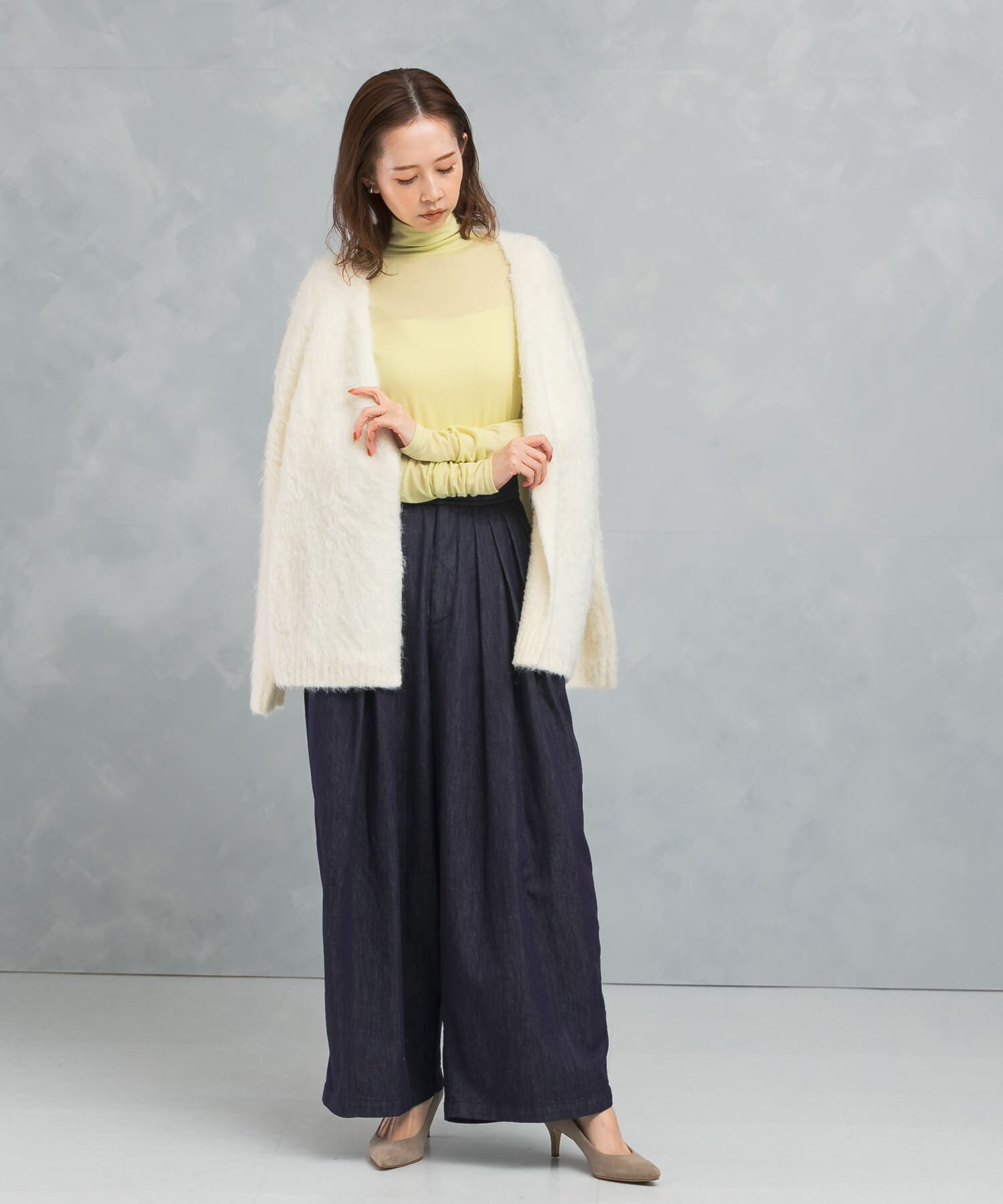 URBAN RESEARCH ROSSO「ランダムタックデニムパンツ」|デニム|