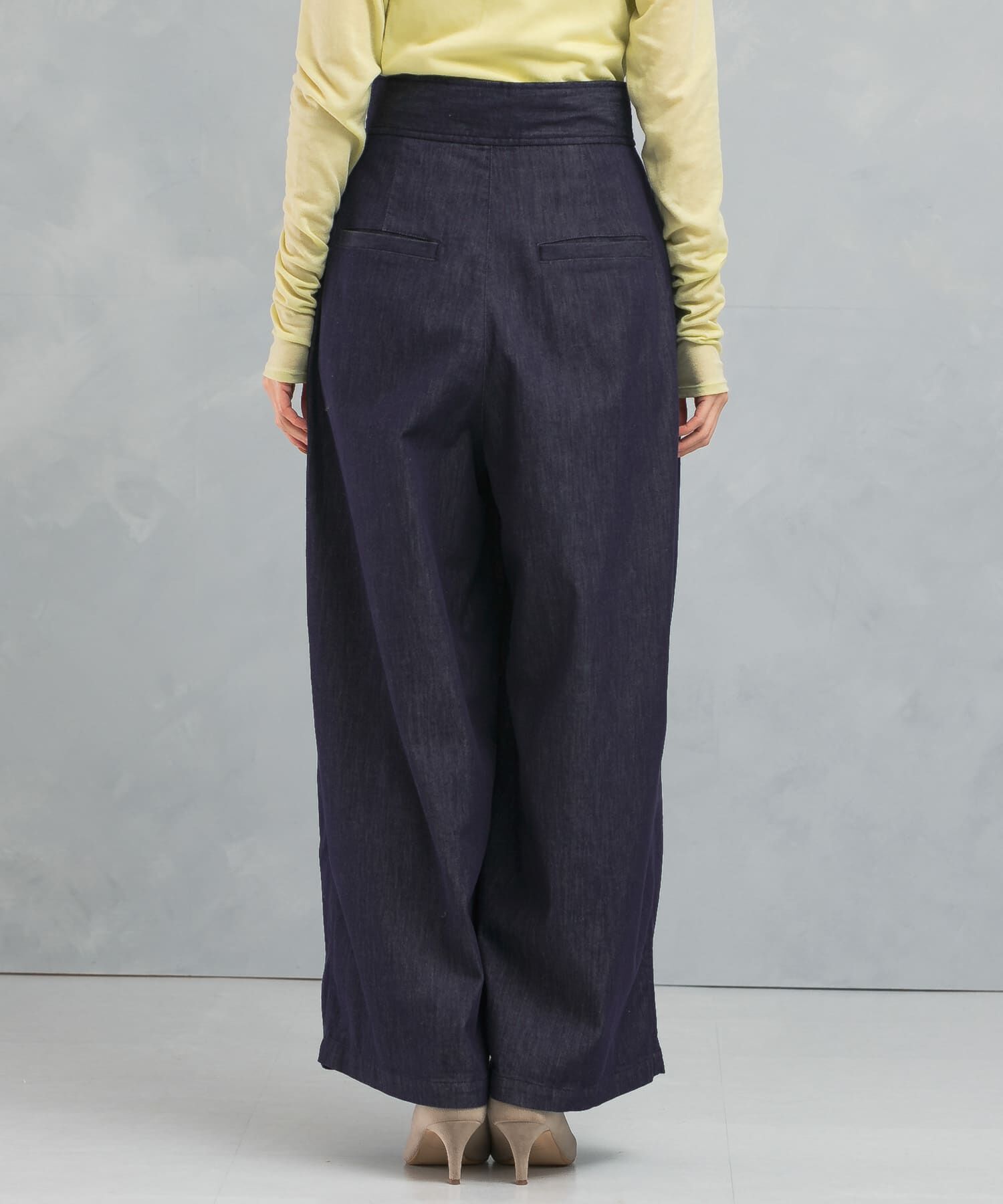 URBAN RESEARCH ROSSO「ランダムタックデニムパンツ」|デニム|