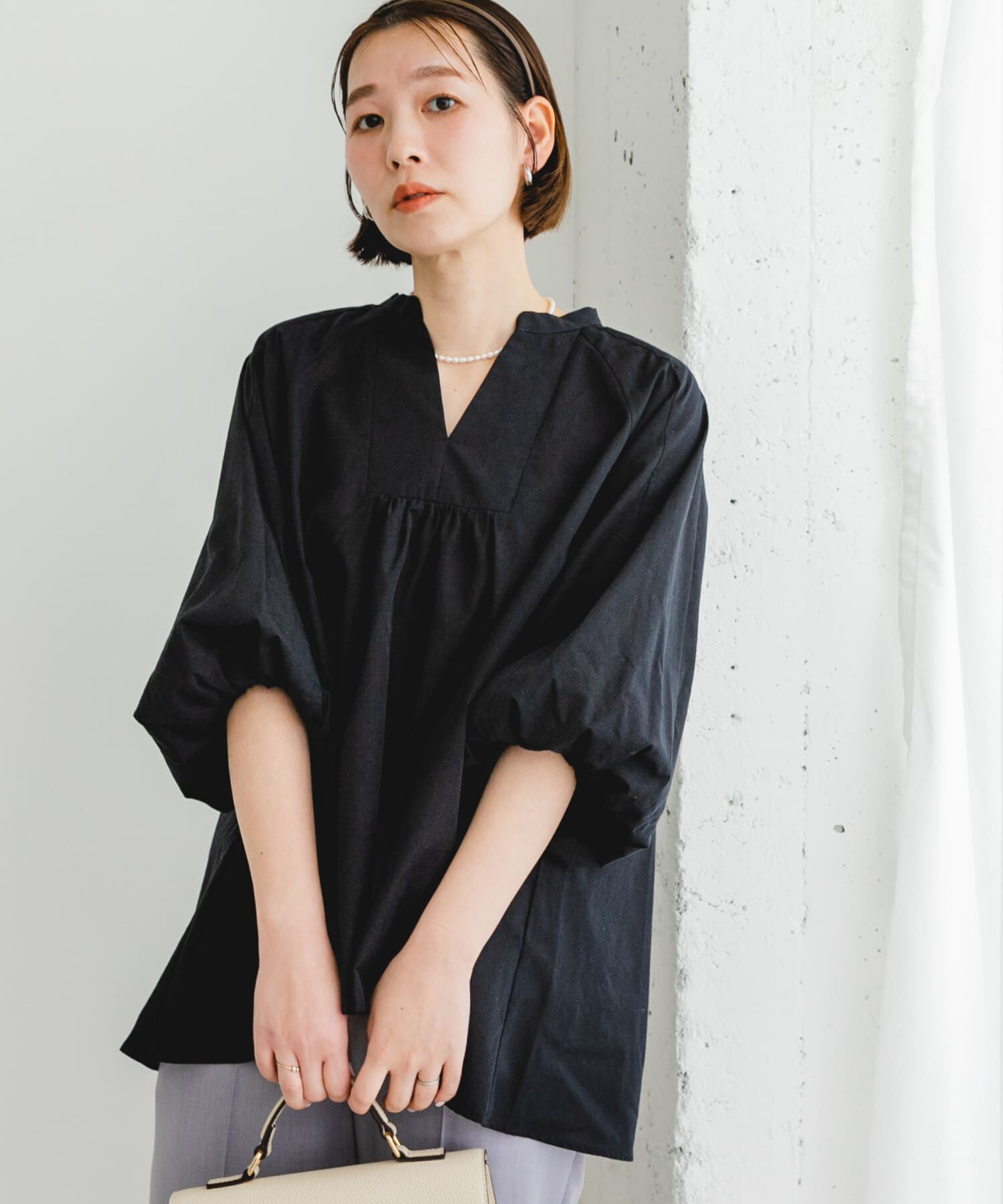 URBAN RESEARCH ROSSO「『UR TECH』F by ROSSO　イージーリネンボリュームブラウス」|シャツ・ブラウス|