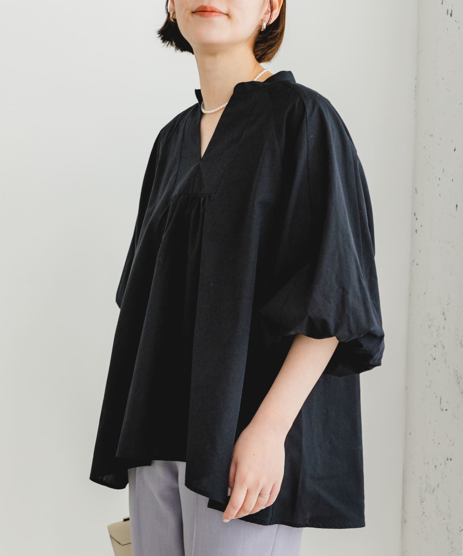 URBAN RESEARCH ROSSO「『UR TECH』F by ROSSO　イージーリネンボリュームブラウス」|シャツ・ブラウス|