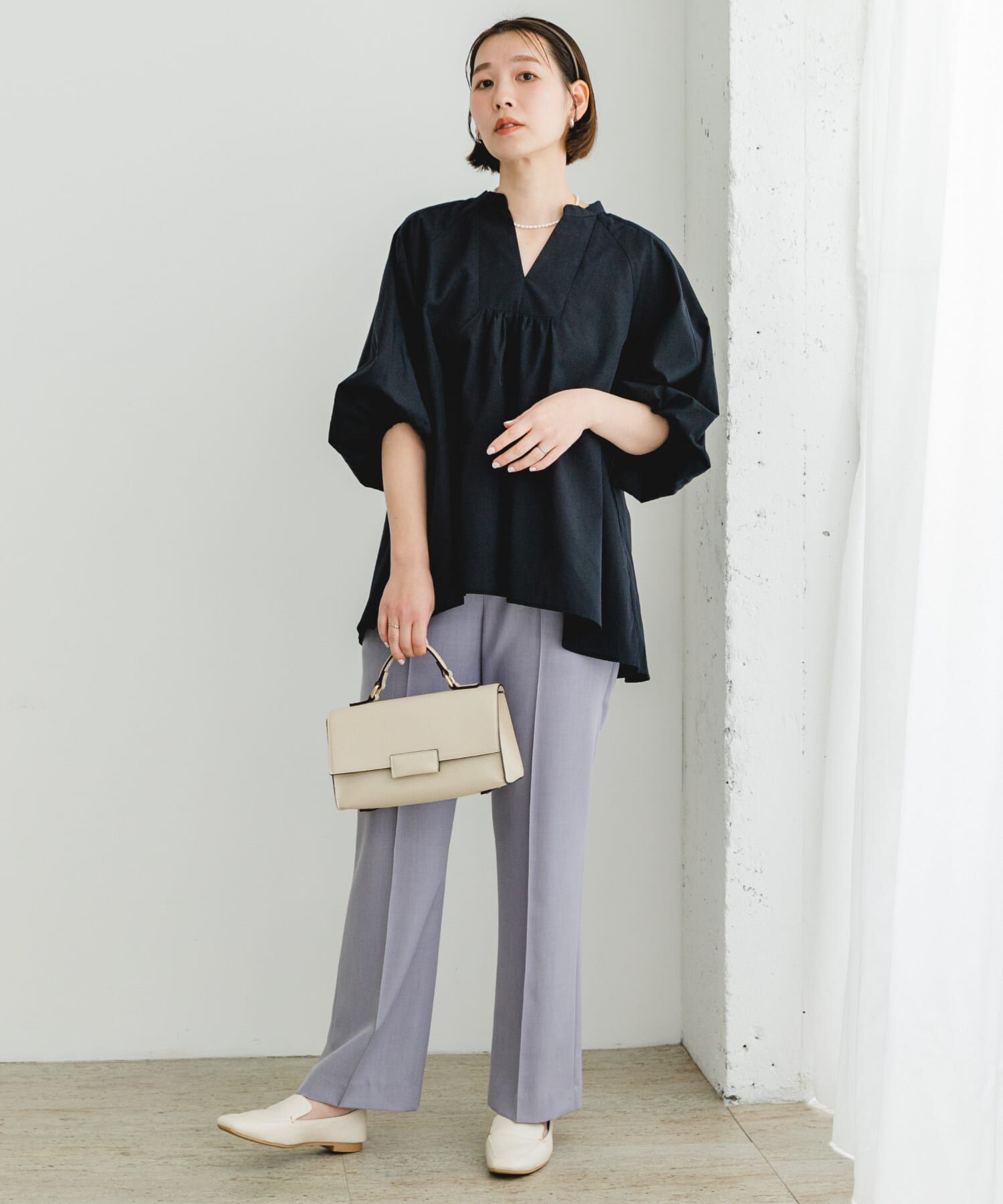 URBAN RESEARCH ROSSO「『UR TECH』F by ROSSO　イージーリネンボリュームブラウス」|シャツ・ブラウス|