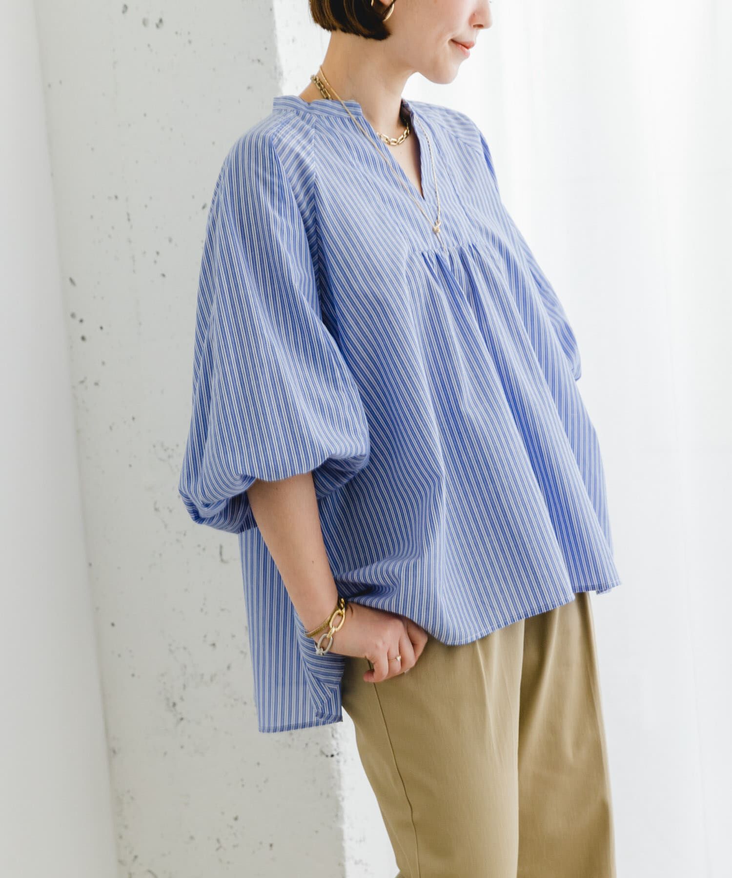 URBAN RESEARCH ROSSO「『UR TECH』F by ROSSO　イージーリネンボリュームブラウス」|シャツ・ブラウス|