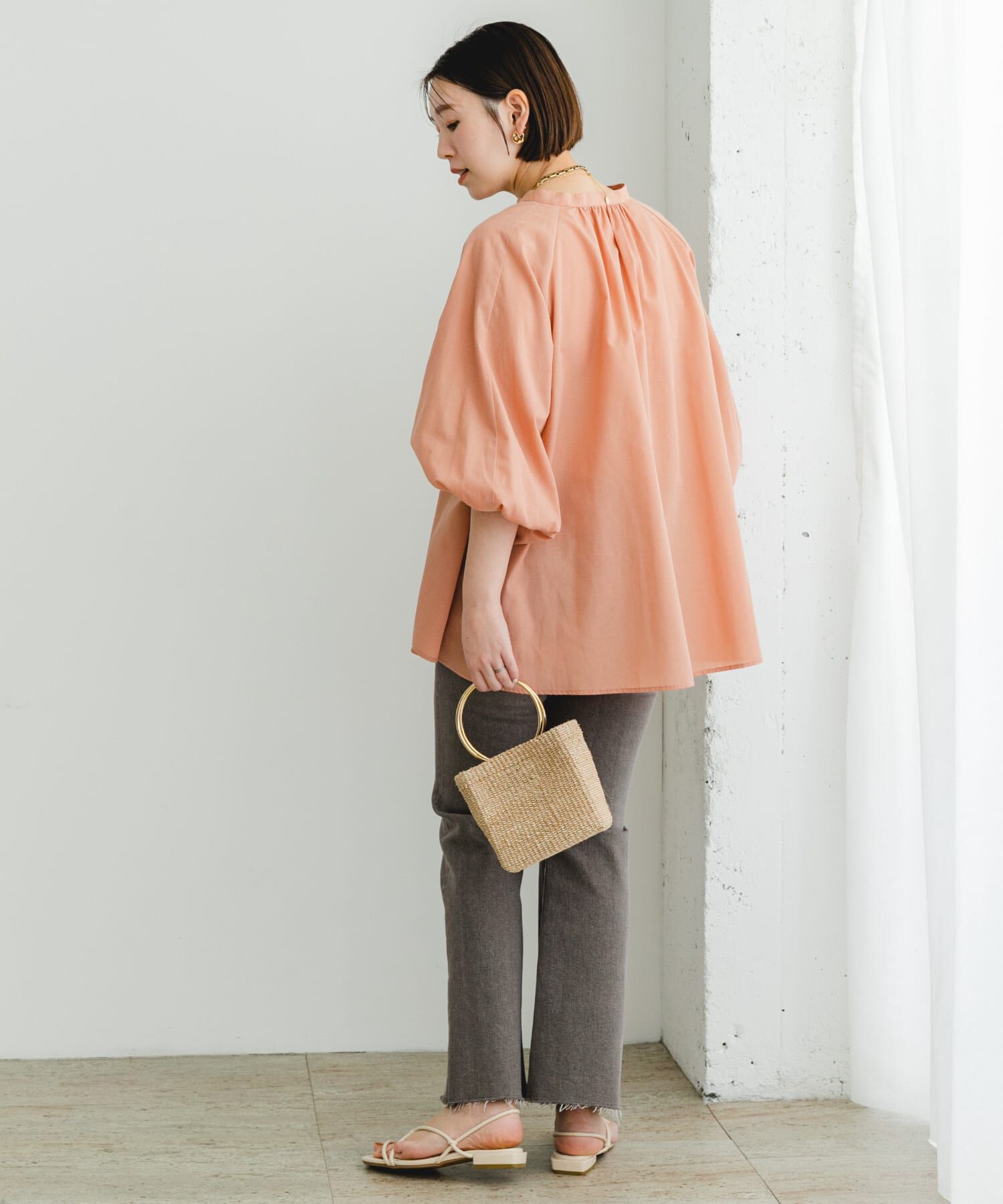 URBAN RESEARCH ROSSO「『UR TECH』F by ROSSO　イージーリネンボリュームブラウス」|シャツ・ブラウス|