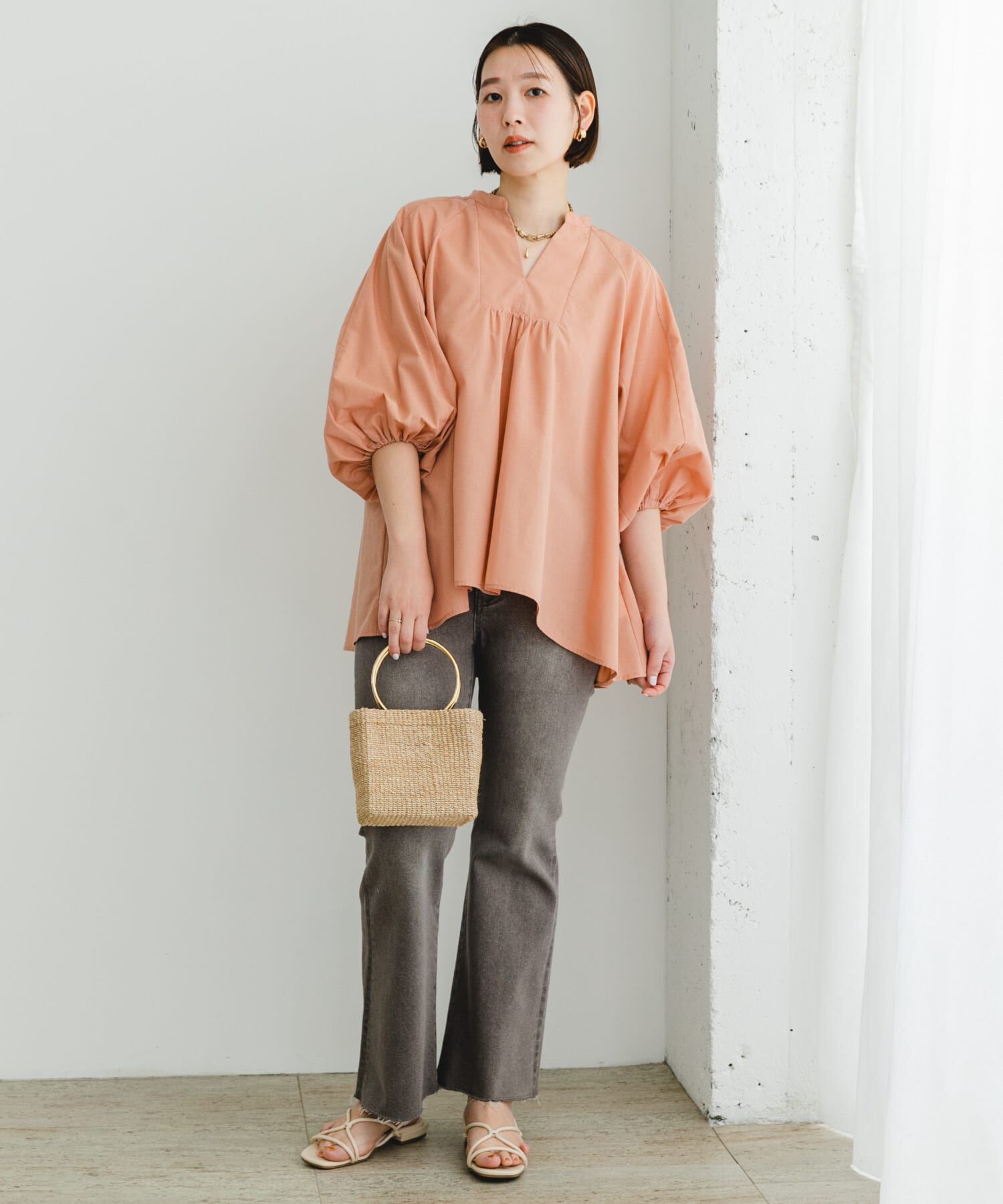 URBAN RESEARCH ROSSO「『UR TECH』F by ROSSO　イージーリネンボリュームブラウス」|シャツ・ブラウス|