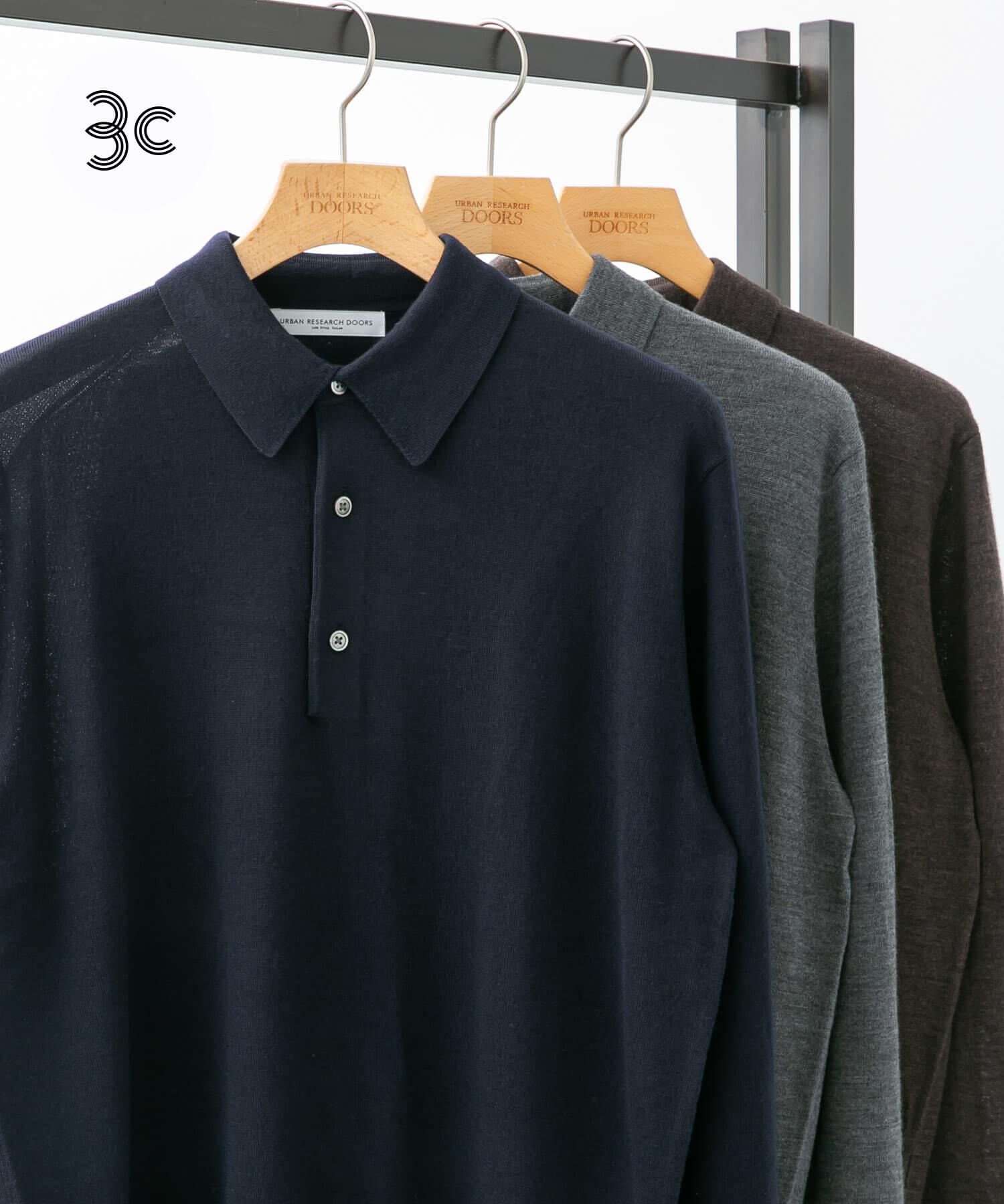 URBAN RESEARCH DOORS「LIFE STYLE TAILOR　マシンウォッシャブルハイゲージニットポロ」|シャツ・ブラウス|ネイビー