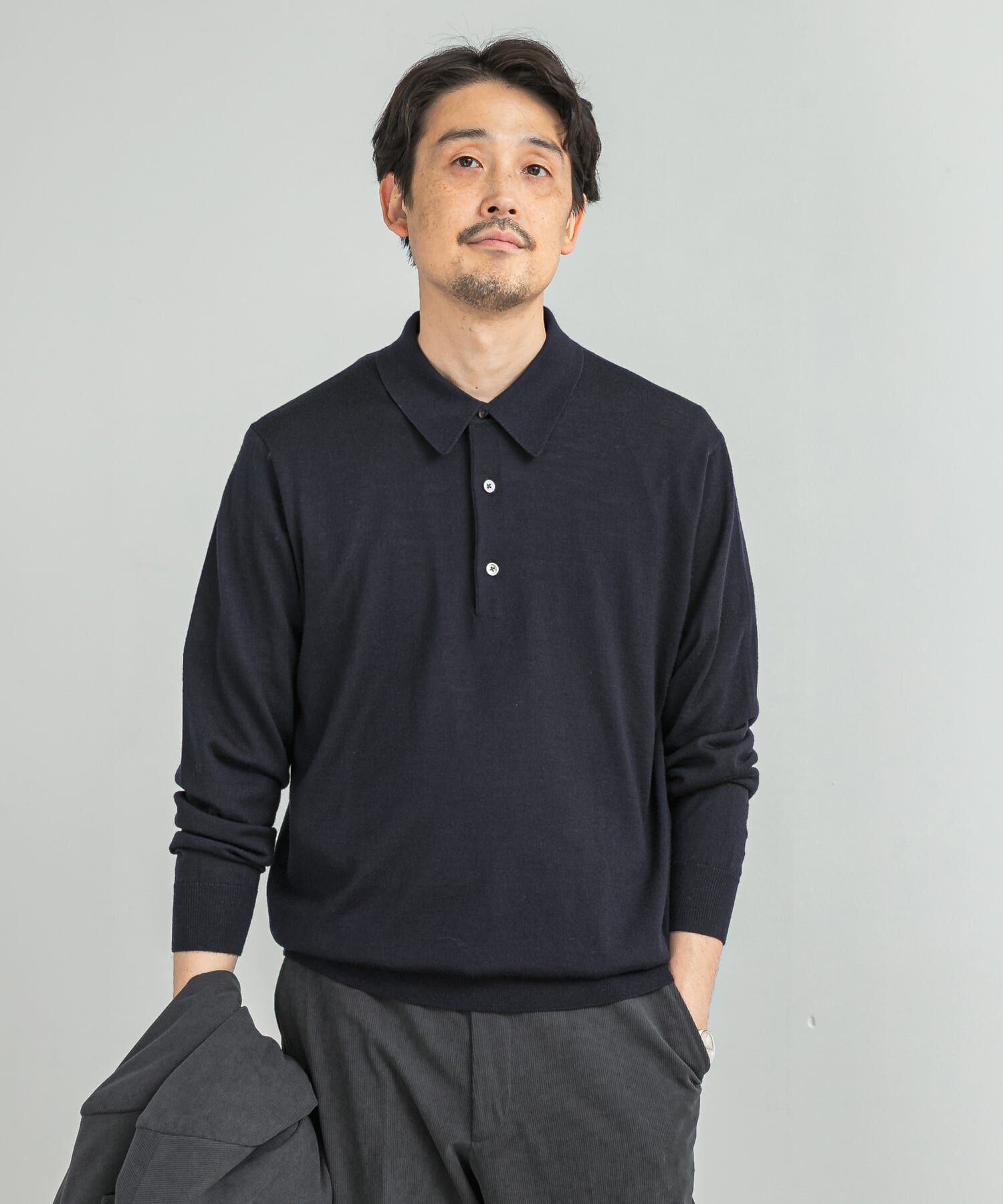 URBAN RESEARCH DOORS「LIFE STYLE TAILOR　マシンウォッシャブルハイゲージニットポロ」|シャツ・ブラウス|