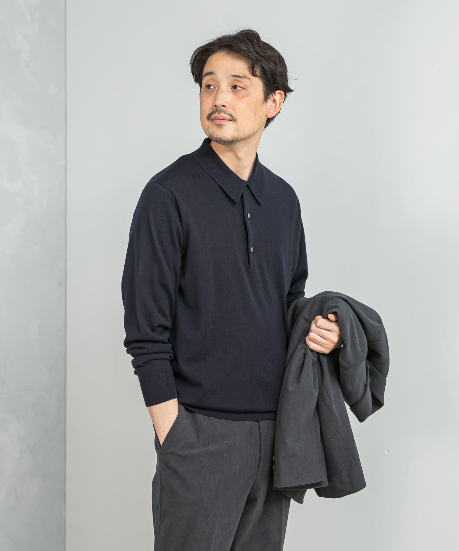 URBAN RESEARCH DOORS「LIFE STYLE TAILOR　マシンウォッシャブルハイゲージニットポロ」|シャツ・ブラウス|