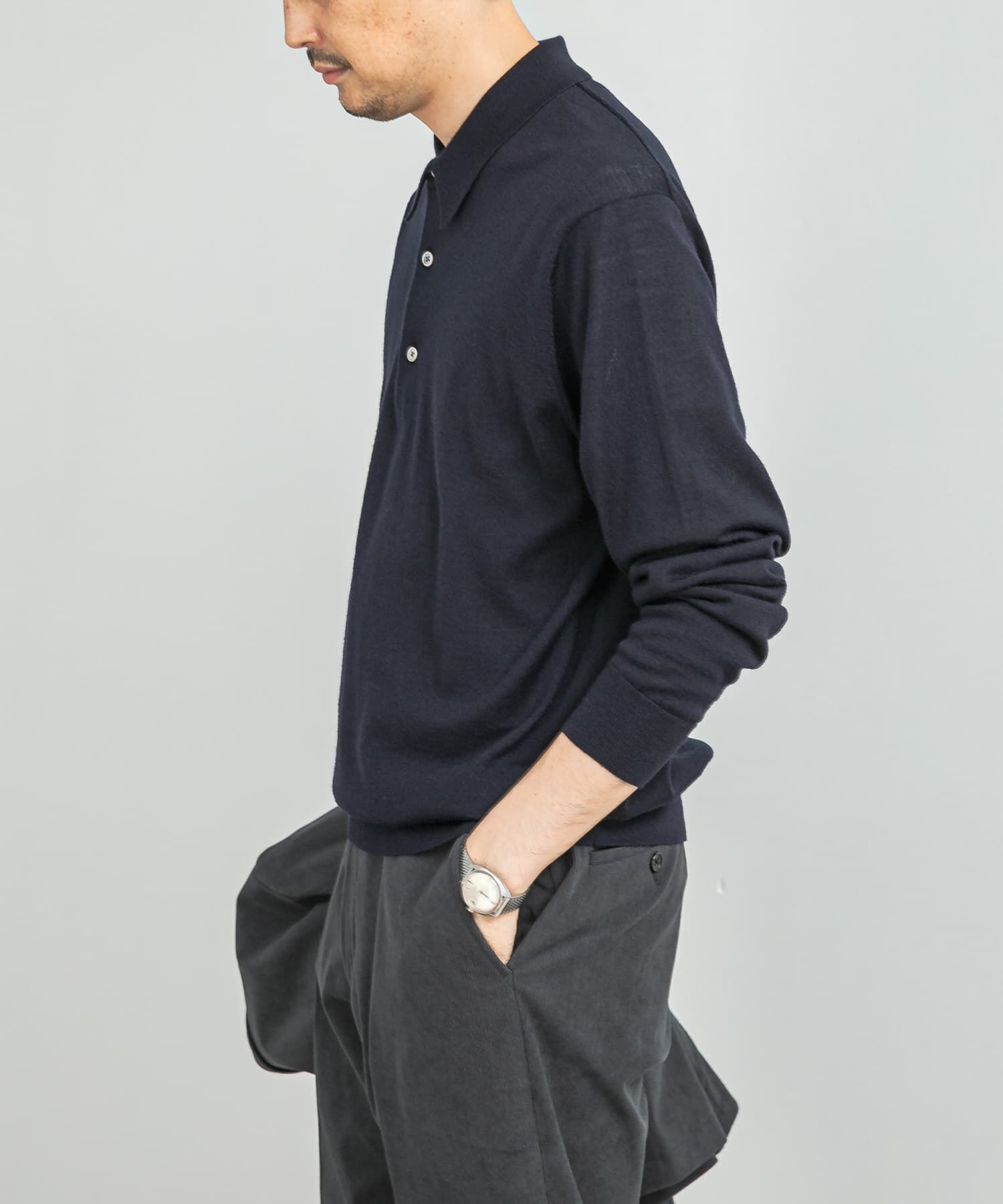 URBAN RESEARCH DOORS「LIFE STYLE TAILOR　マシンウォッシャブルハイゲージニットポロ」|シャツ・ブラウス|