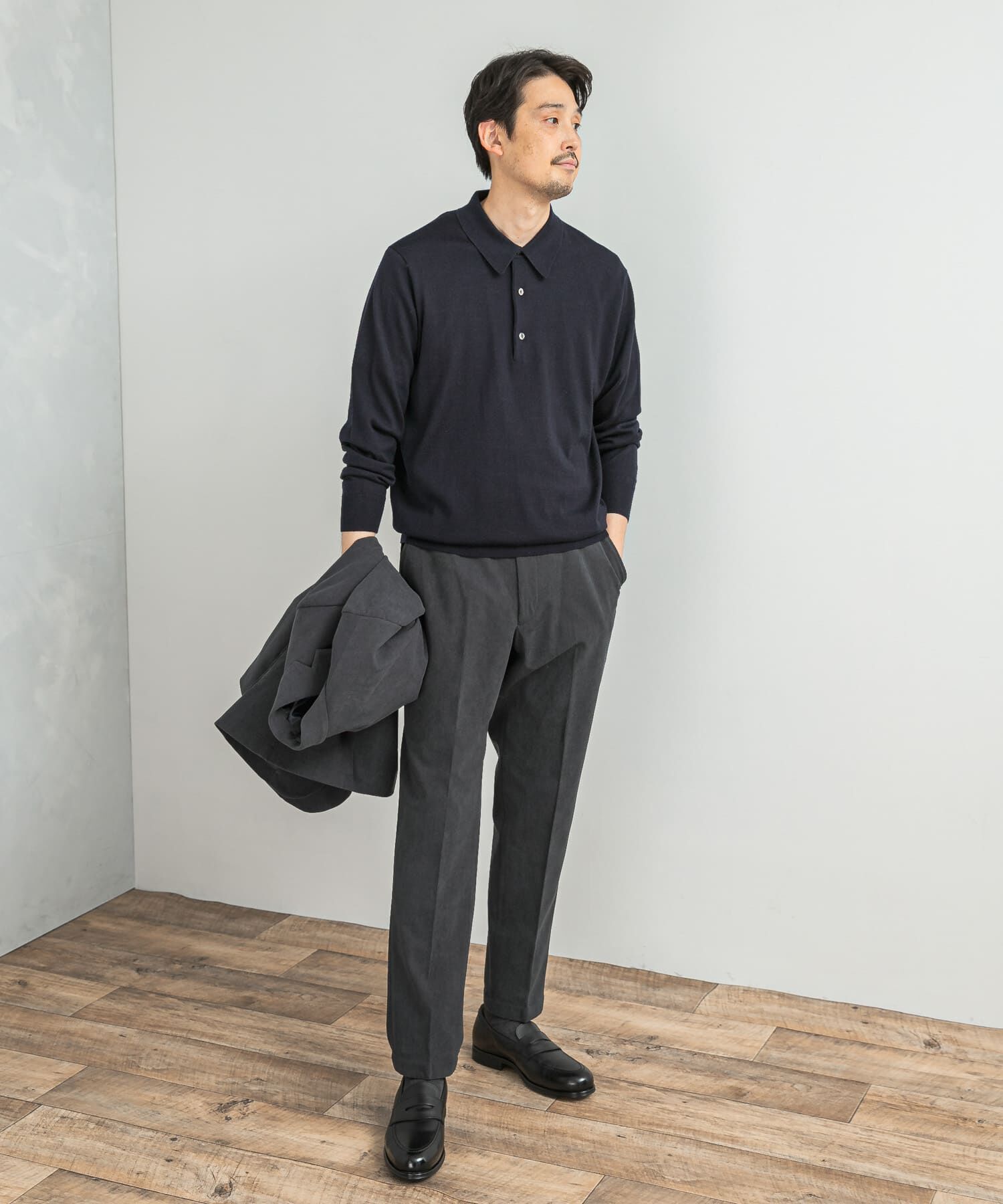 URBAN RESEARCH DOORS「LIFE STYLE TAILOR　マシンウォッシャブルハイゲージニットポロ」|シャツ・ブラウス|