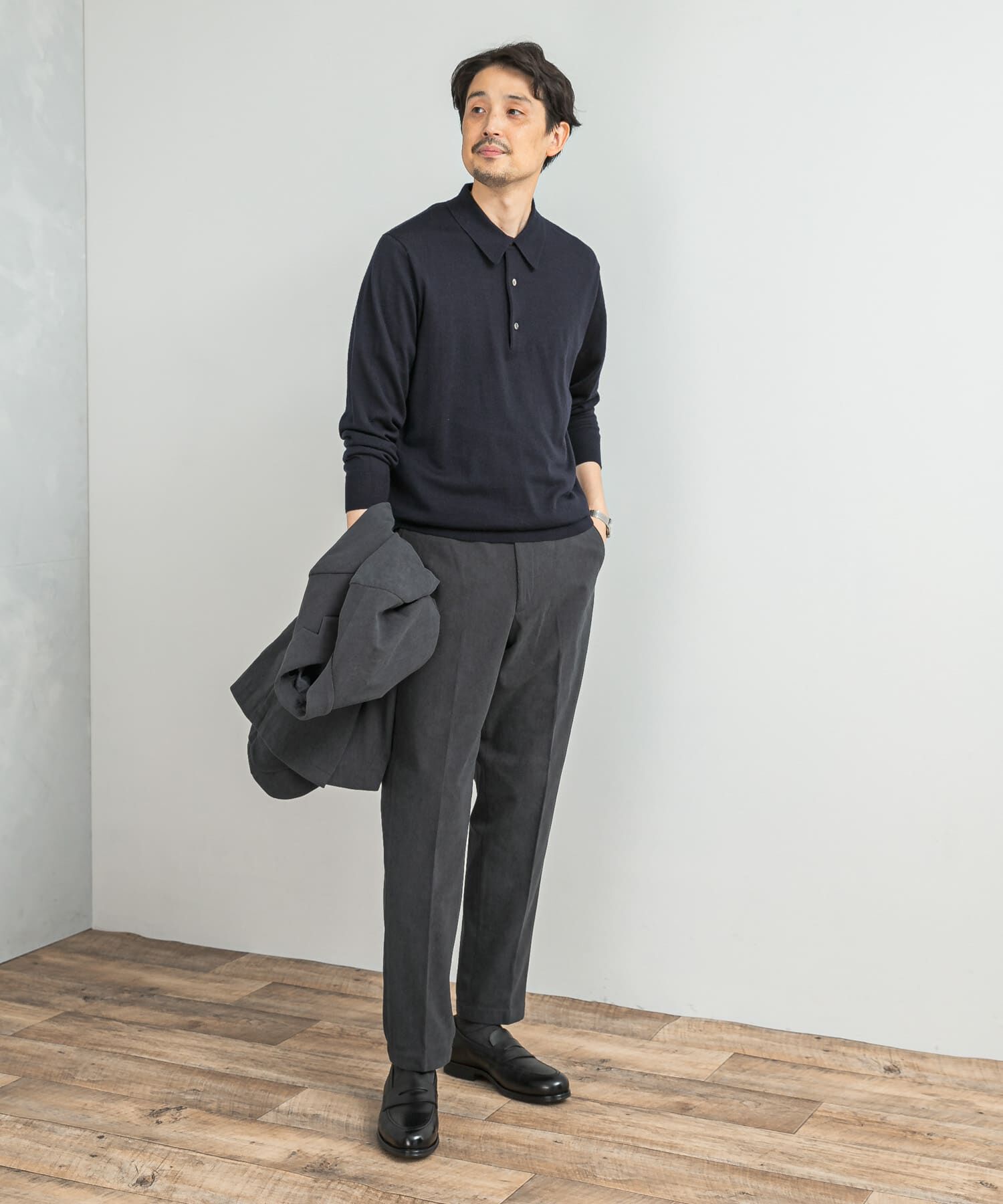 URBAN RESEARCH DOORS「LIFE STYLE TAILOR　マシンウォッシャブルハイゲージニットポロ」|シャツ・ブラウス|