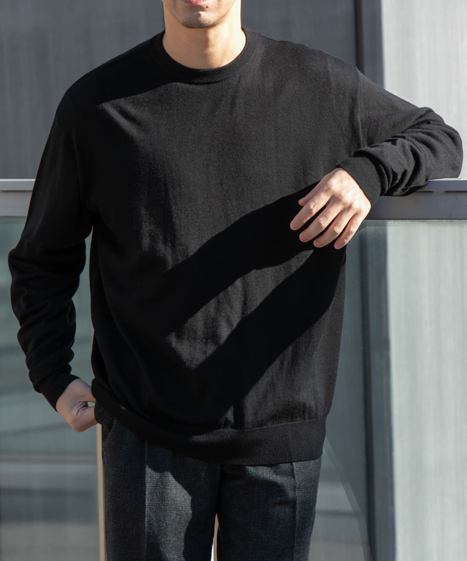 URBAN RESEARCH ROSSO「イタリア糸メリノウールクルーニット」|ニット・セーター|