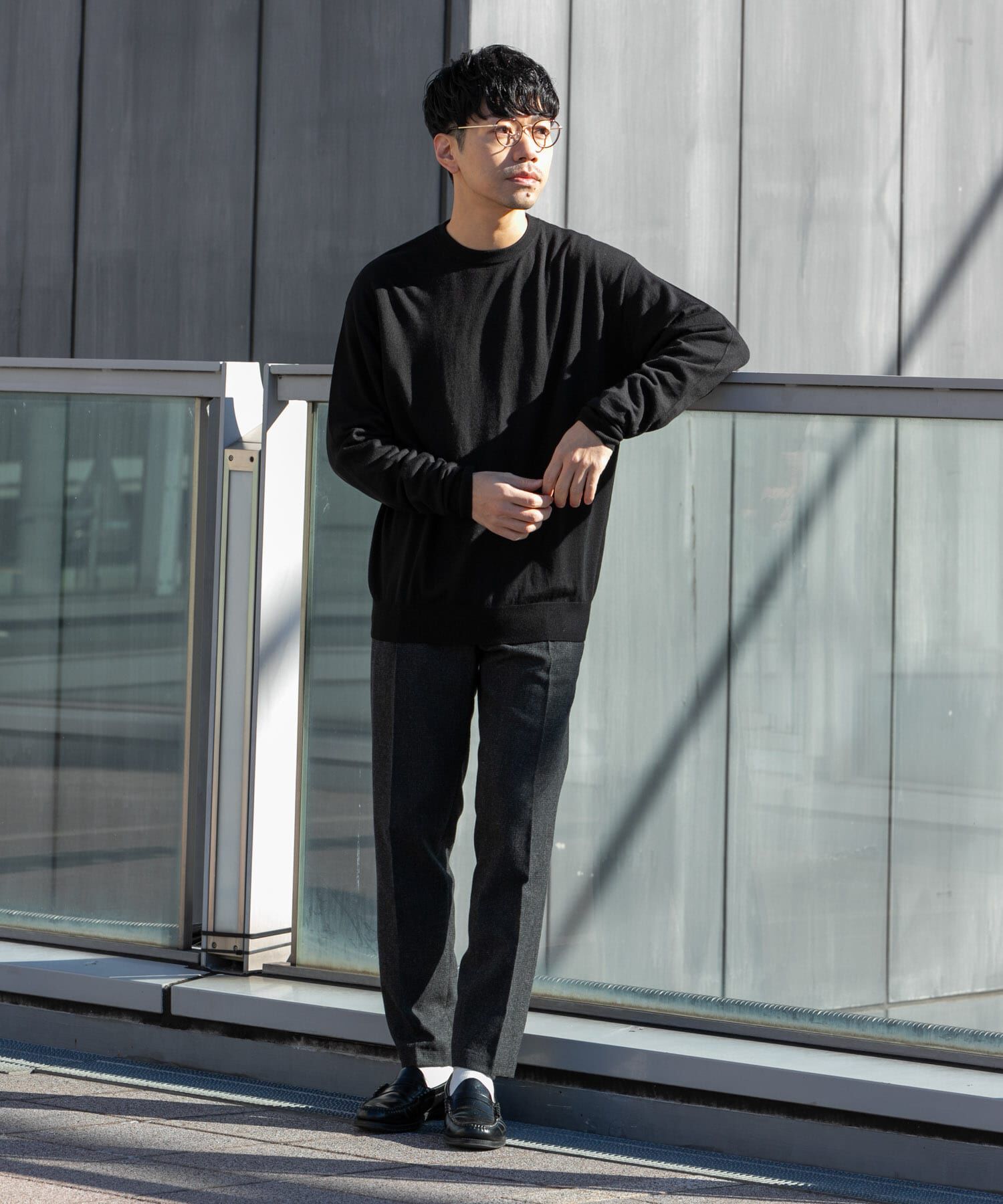 URBAN RESEARCH ROSSO「イタリア糸メリノウールクルーニット」|ニット・セーター|