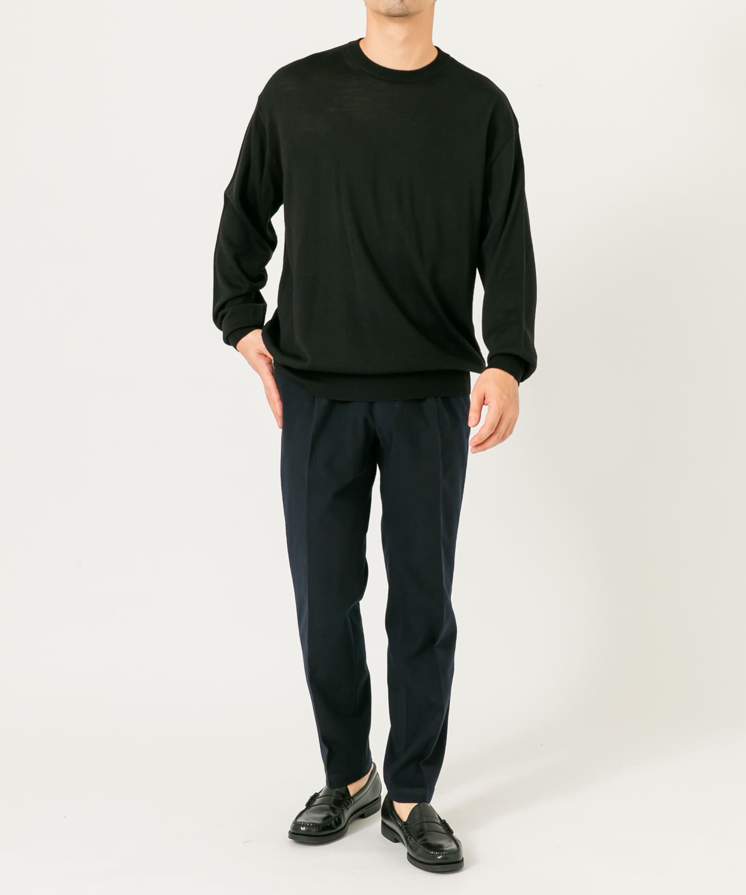 URBAN RESEARCH ROSSO「イタリア糸メリノウールクルーニット」|ニット・セーター|