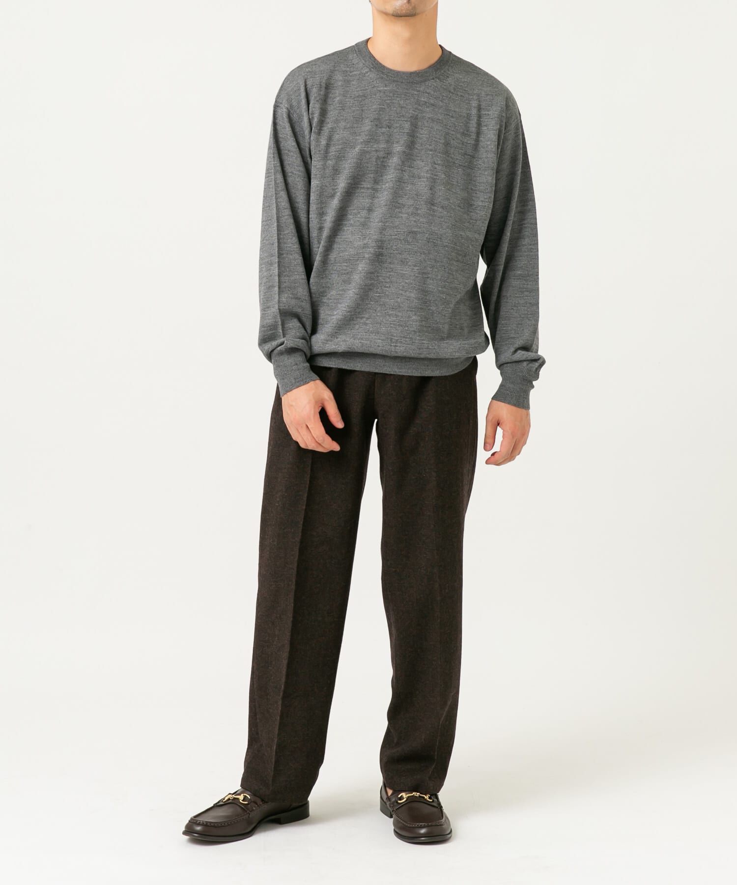 URBAN RESEARCH ROSSO「イタリア糸メリノウールクルーニット」|ニット・セーター|