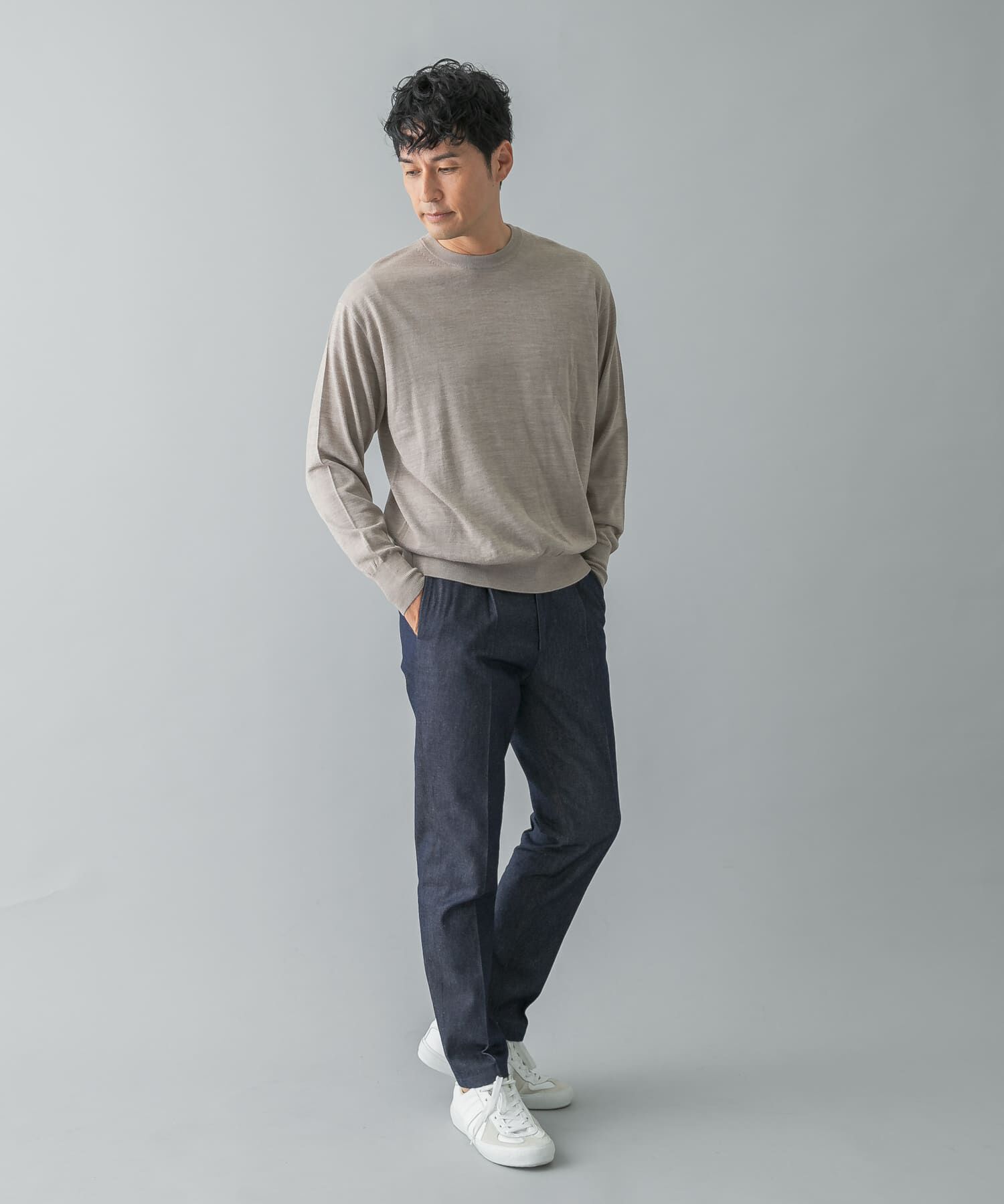 URBAN RESEARCH ROSSO「イタリア糸メリノウールクルーニット」|ニット・セーター|