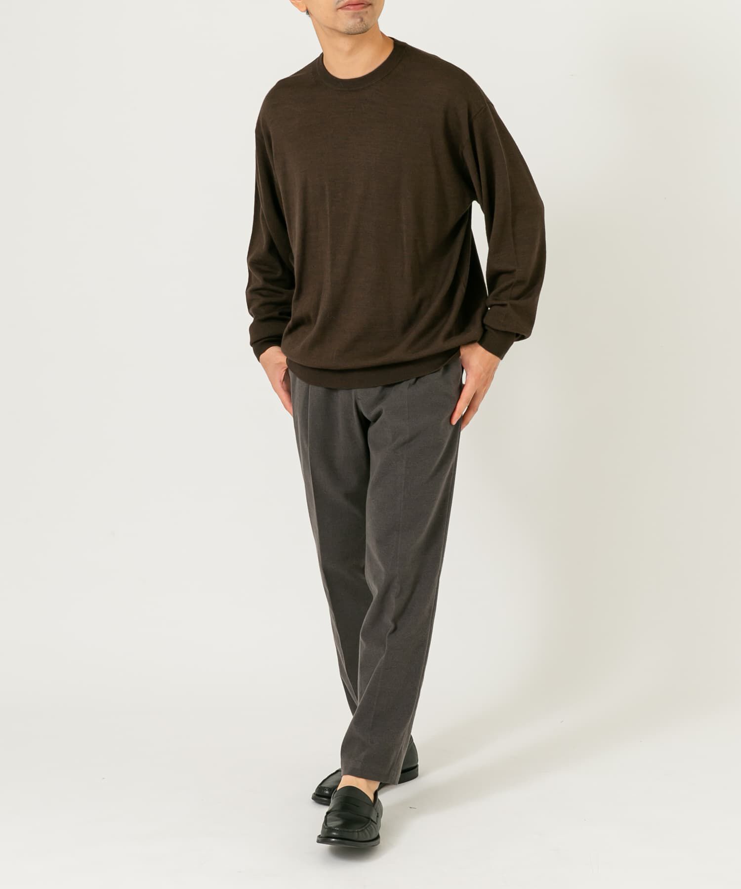 URBAN RESEARCH ROSSO「イタリア糸メリノウールクルーニット」|ニット・セーター|