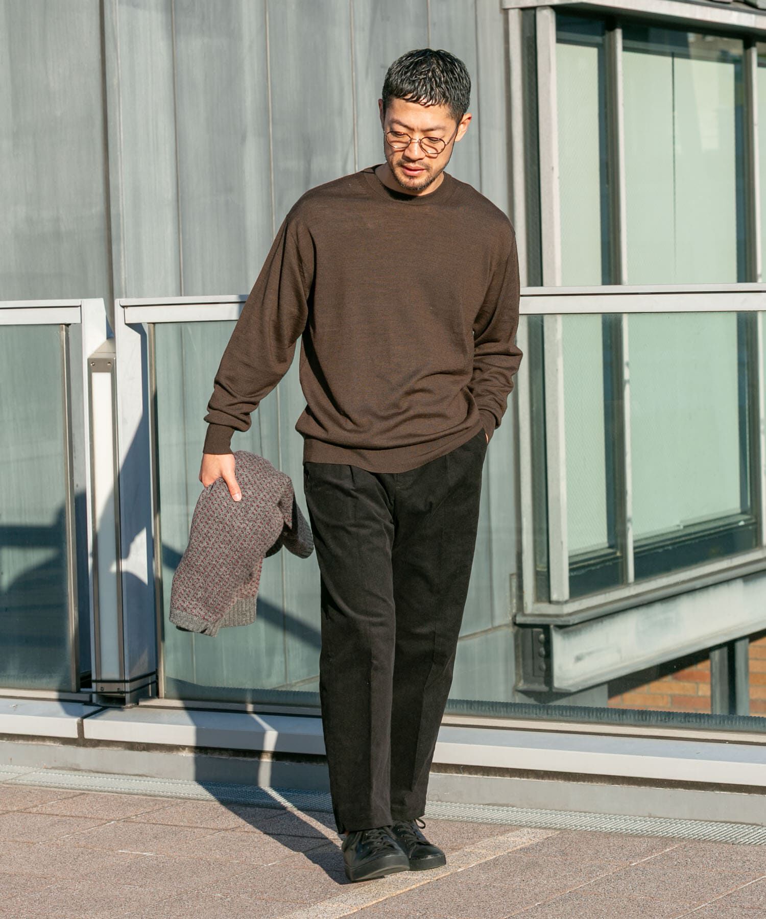 URBAN RESEARCH ROSSO「イタリア糸メリノウールクルーニット」|ニット・セーター|