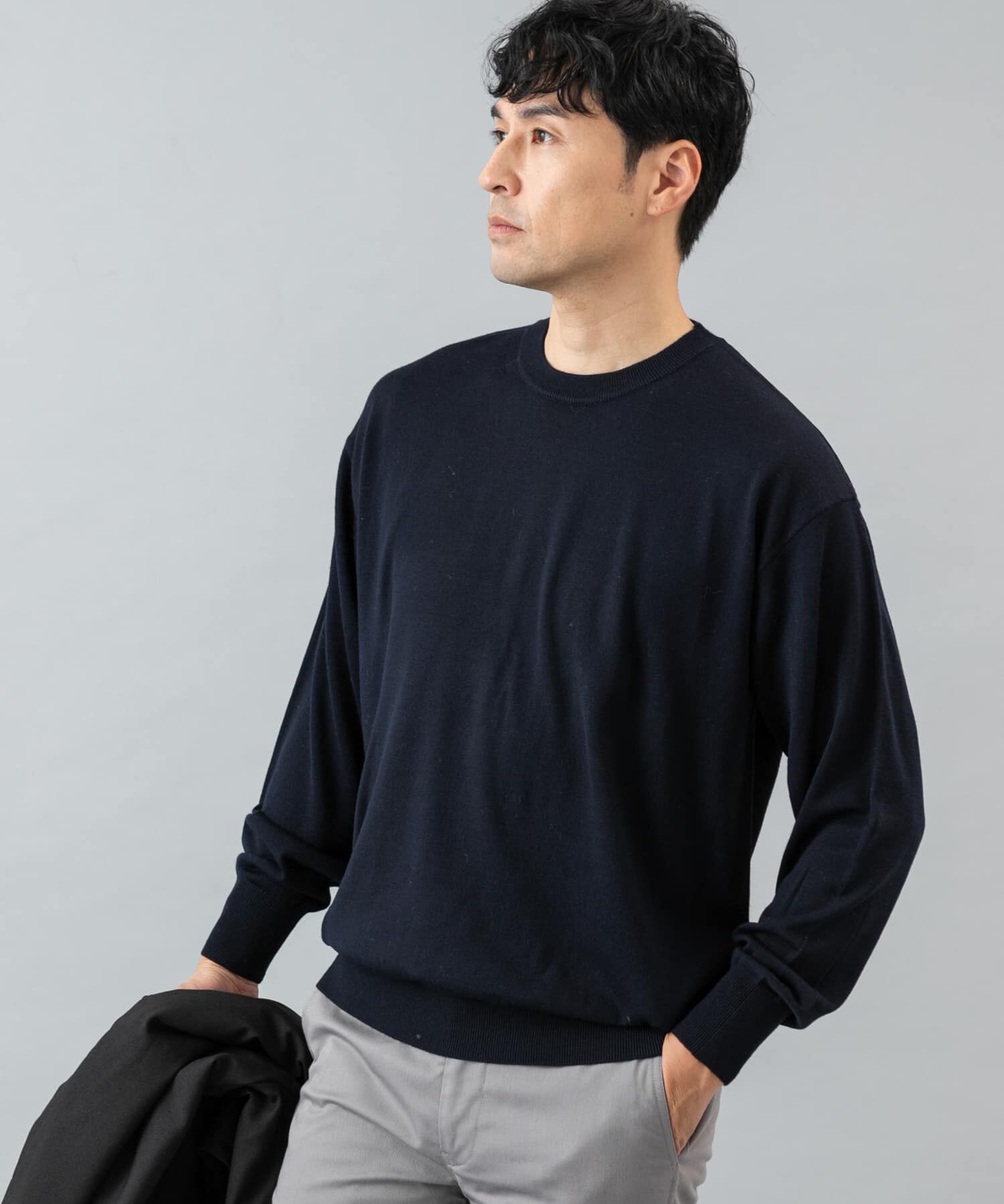 URBAN RESEARCH ROSSO「イタリア糸メリノウールクルーニット」|ニット・セーター|